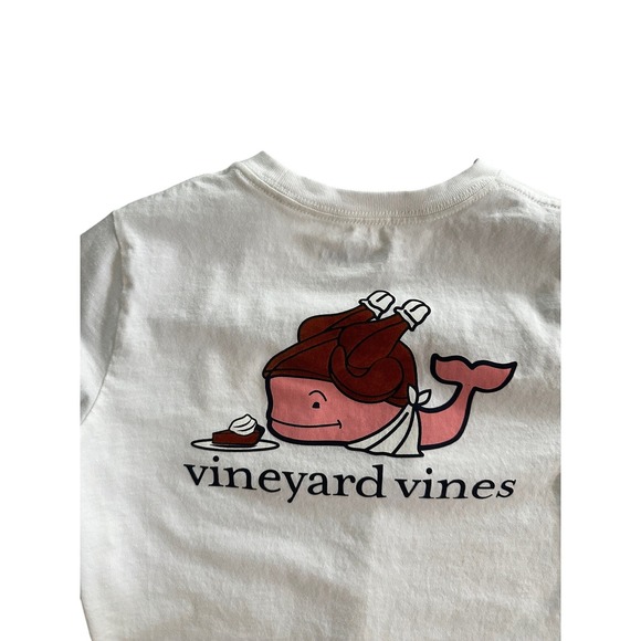 Vineyard Vines Kids White Long Sleeve Whale Graphic T Shirt Size 7 NWT - Picture 4 of 4